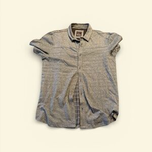 Prana Men's Patterned Gray Button Down Shirt